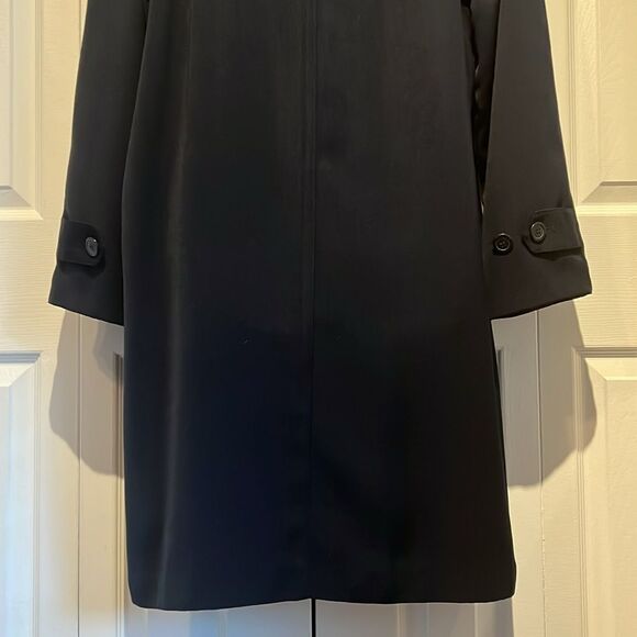 Sequence Navy Blue Lined Button Up Trench Coat Size 12 - Picture 11 of 14